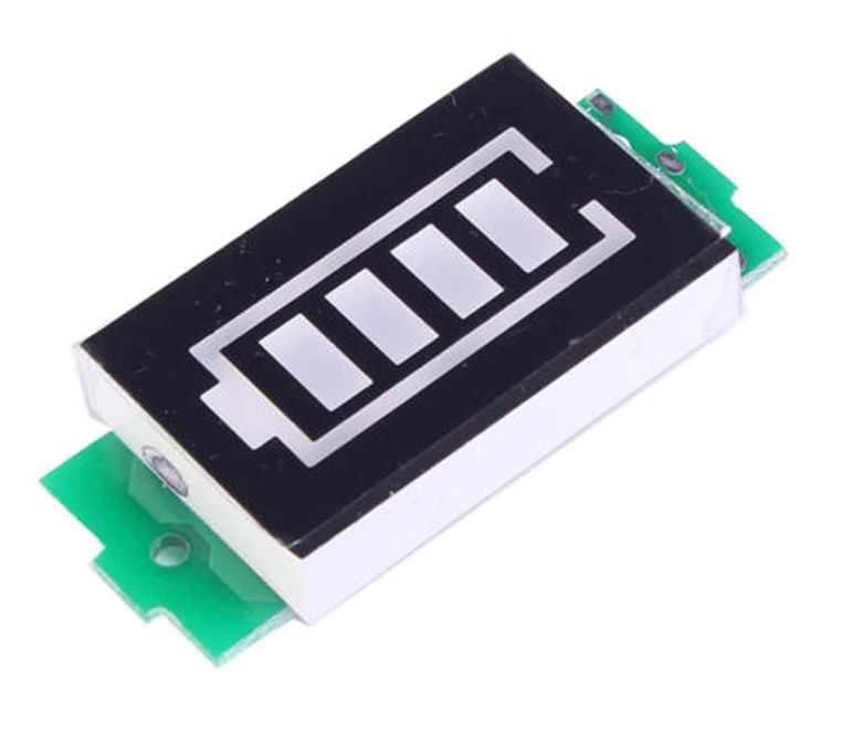 Accu Li-Ion Li-Po batterij voltage indicator segment display 3S 12.6V blauw